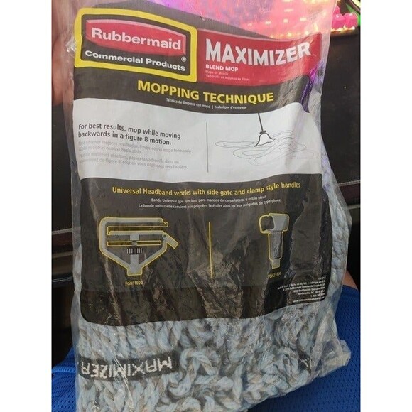 New Mop Head, Rubbermaid Commercial Maximizer , Blend,*Medium- Blue - Picture 3 of 10